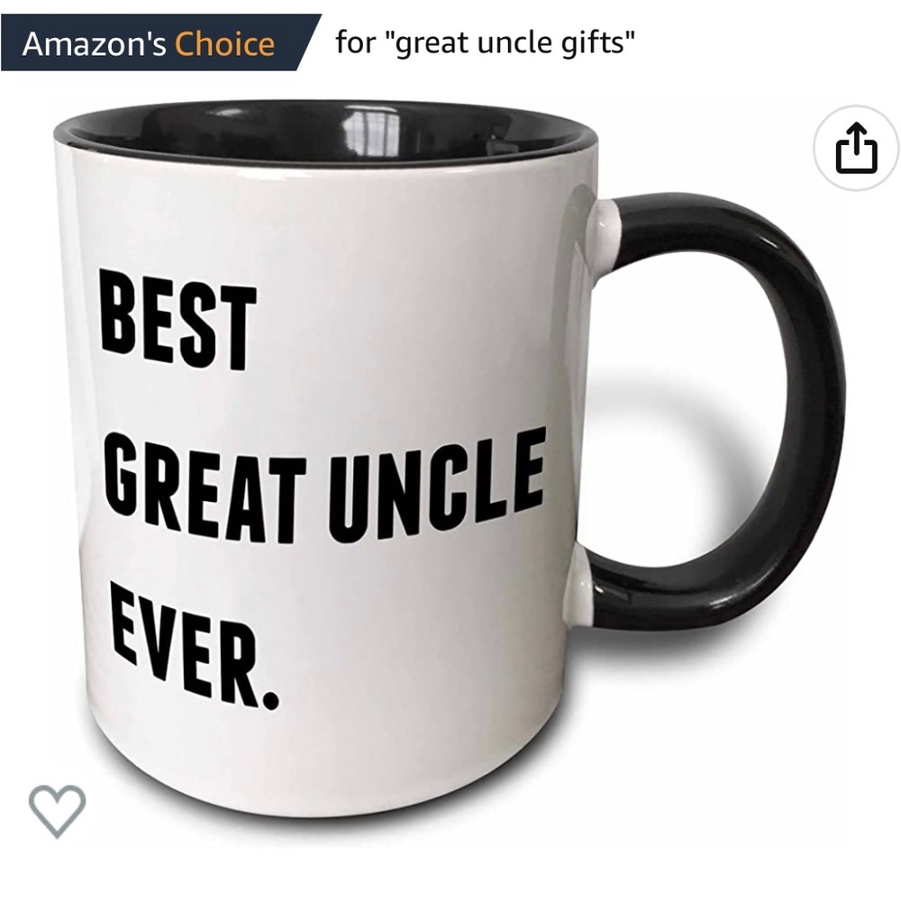 “Best Great Uncle Ever” coffee mug
